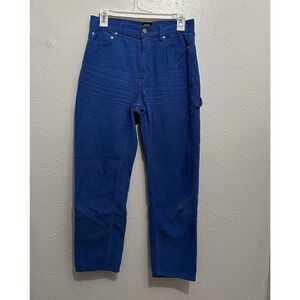 BDG Womens Size 27 Blue Corduroy High Waisted Cropped Slim Straight Casual Pants